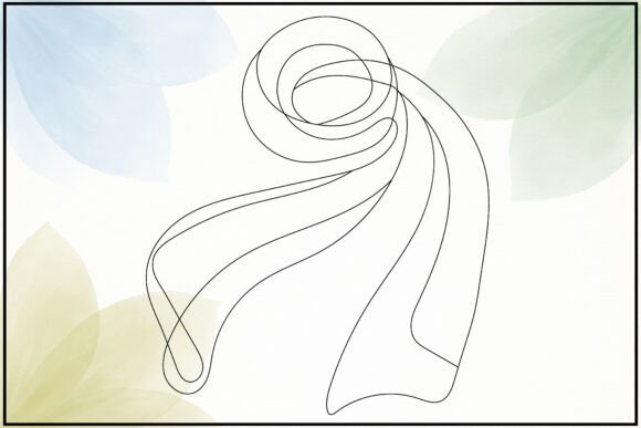 Abstract Flowing Scarf Line Art: A Versatile Graphics Illustration