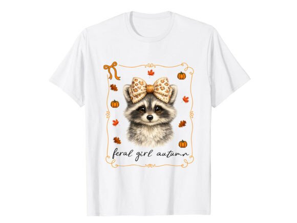 Adorable Raccoon Autumn T-Shirt for Creative Graphics