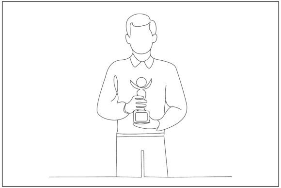 An Honored Teacher Line Art Graphic for Authentic Branding