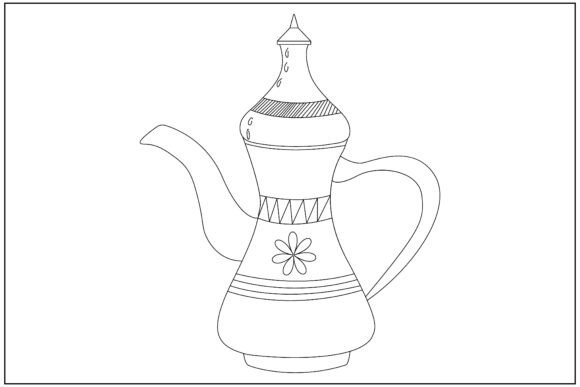 Arabic Teapot Islamic Line Art: A Versatile Graphics Asset