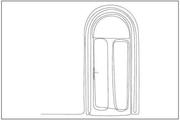 Arched Wooden Door Line Art: A Designer's Review