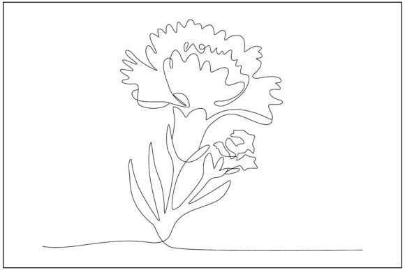 Carnation Flower Line Art: A Versatile Graphics and Illustrations Asset