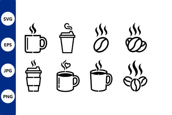 Coffee Cup Line Art Icons Set: A Designer's Take
