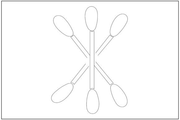 Cotton Swabs Cross Line Art: A Versatile Graphics Illustration