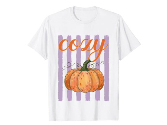 Cozy Pumpkin Stripes: A Fall T-Shirt Design Gem