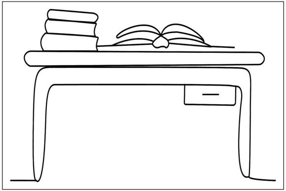 Craft Review: Study Desk Books Clock Line Art Graphics
