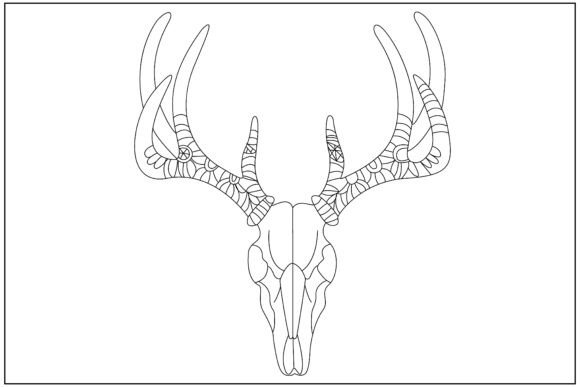 Deer Skull Mandala Antlers Line Art: A Versatile Graphic for Your Shop