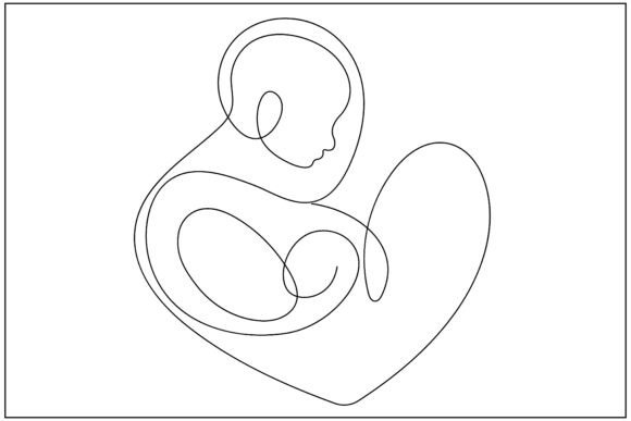 Evaluating Mother Womb Line Art for Professional Graphic Design Projects