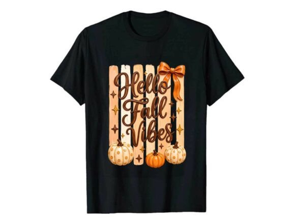 Hello Fall Vibes: A Stylish T-Shirt Design for Autumn