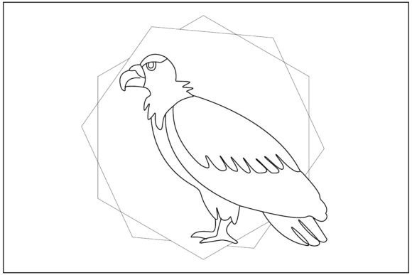King Vulture Geometric Line Art: A Versatile Graphics Asset