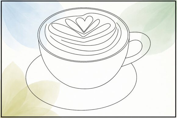 Latte Art Line Drawing: A Versatile Graphic for Local Branding
