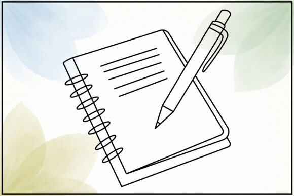 Minimal Journal Pen Line Art: A Versatile Graphics and Illustrations Asset