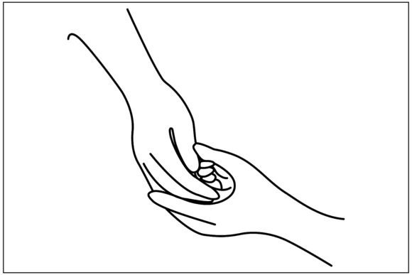Mother Baby Hands Line Art: A Versatile Graphics Asset