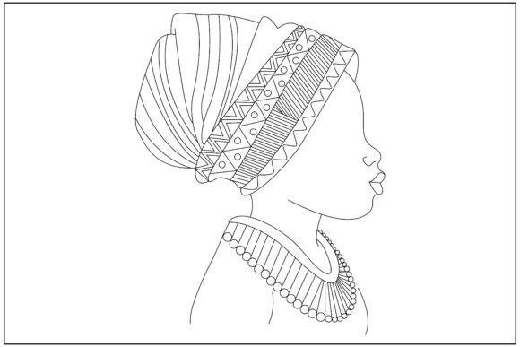 Review: African Baby Girl Profile Line Art for Graphics and Illustrations
