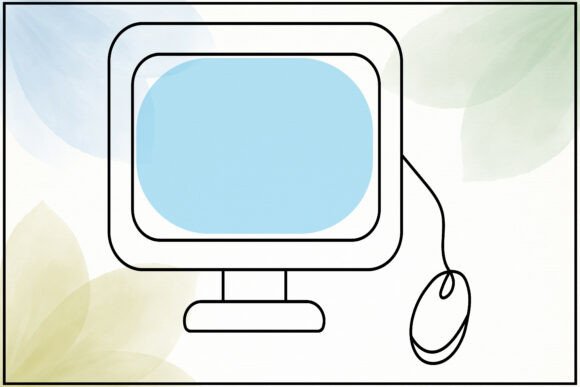Review: Computer Mouse Monitor Line Art for Graphics & Illustrations