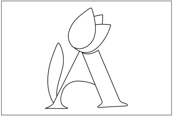 Review of Tulip Letter A Line Art for Embroidery