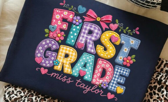 Reviewing Patchwork First Grate Bow T-shirt PNG for Graphics and T-Shirt Designs