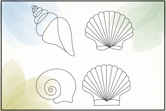 Sea Shell Set Line Drawing: A Versatile Graphic for Local Brands