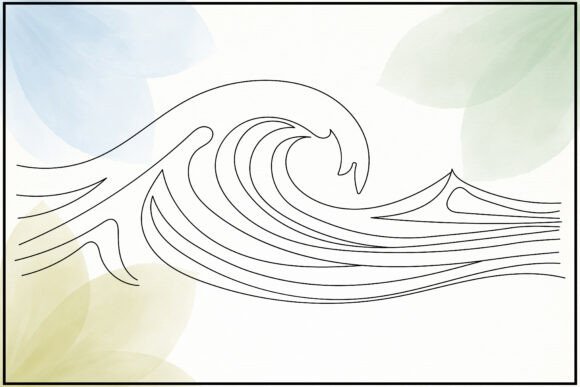 Sea Waves Line Drawing: A Versatile Graphics Illustration