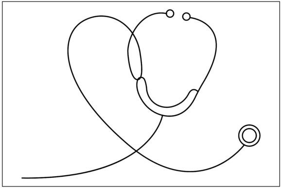 Stethoscope Heart Shape Line Art: A Versatile Graphics Illustration