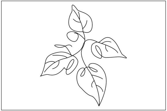 Sweet Potato Leaf Line Art: A Versatile Graphics and Illustrations Asset