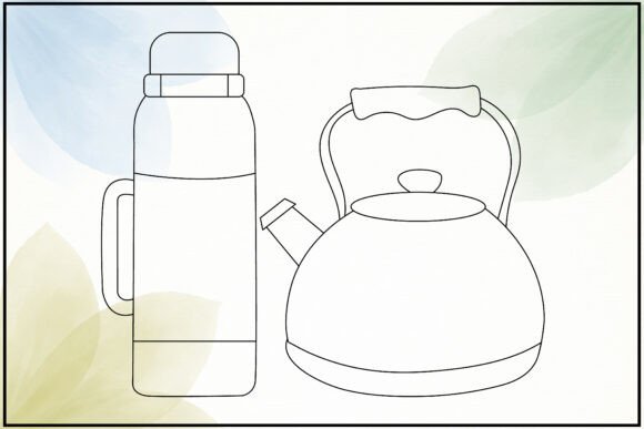 Thermos Kettle Line Art: A Versatile Graphics and Illustrations Asset