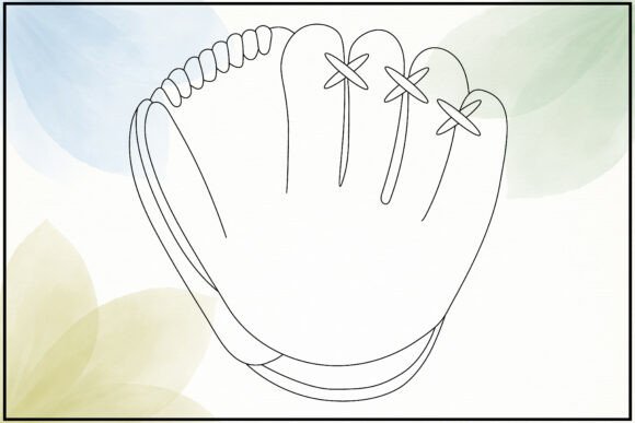 Vintage Baseball Mitt Line Art: A Versatile Graphics and Illustrations Asset