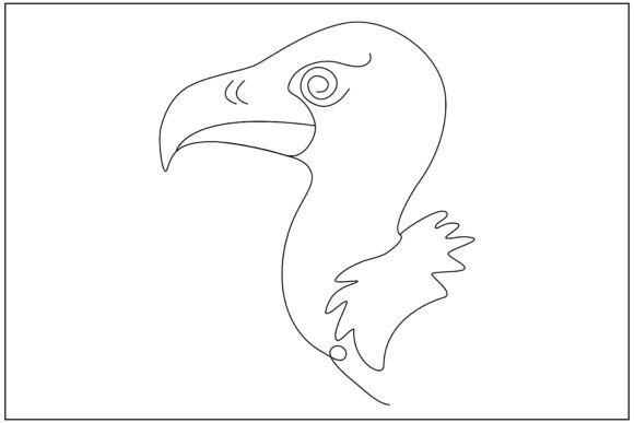 Vulture Head Profile Line Art: A Versatile Graphics Illustration