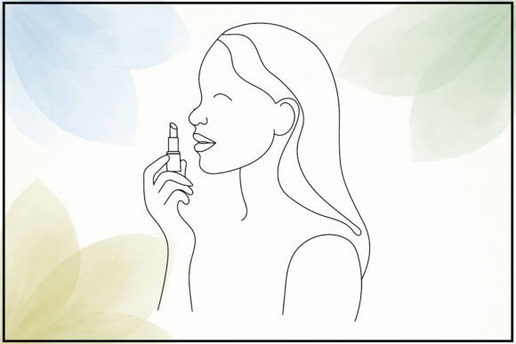 Woman Makeup Lipstick Illustration: A Versatile Graphic for Creative Projects